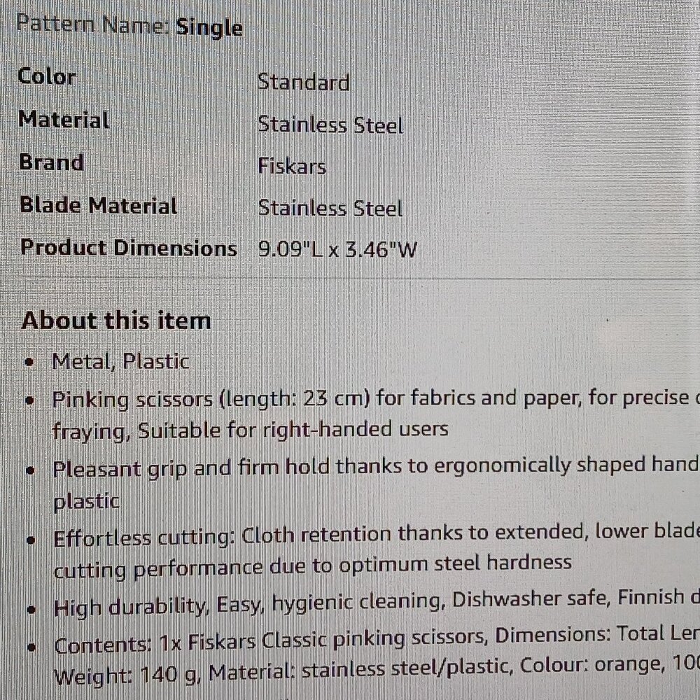 Fiskars Stainless Pinking Scissors - Picture 7 of 10